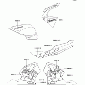 Схема вузла: Decals(red)(zx600-f3) для Kawasaki ZX600 Ninja ZX-6R