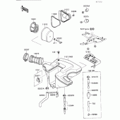 Схема узла: Воздушный фильтр для Kawasaki KL650 KLR650