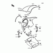 Схема узла: Обтекатель для Kawasaki EL250 Eliminator 250SE