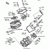 Схема вузла: Клапанна кришка для Kawasaki VN750 VN750 Twin