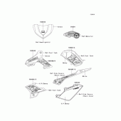 Схема узла: Наклейки (Green) для Kawasaki KL110 KSR