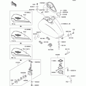 Схема узла: Топливный бак(1/2) для Kawasaki VN1500 VN1500 Classic