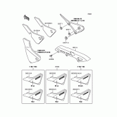 Схема вузла: Бічна кришка, кожух ланцюга для Kawasaki ZR400 Zephyr