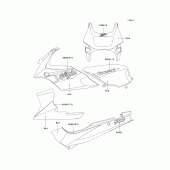 Схема вузла: Decals(red)(ex500-d4) для Kawasaki EX500 GPZ500S