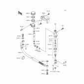 Схема узла: Задний тормозной цилиндр для Kawasaki VN1500 VN1500 Classic Tourer Fi