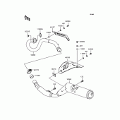 Схема вузла: Вихлопна система для Kawasaki KL250 KL250 Super Sherpa
