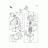 Схема узла: Воздушный фильтр для Kawasaki ZR1100 Zephyr 1100RS