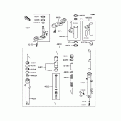 Схема вузла: Вилка передньої осі для Kawasaki BJ250 Estrella