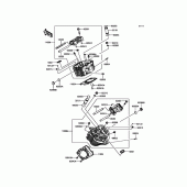 Схема узла: Головка цилиндра для Kawasaki VN900 Vulcan 900 Custom