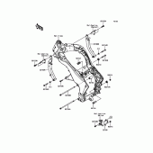 Схема вузла: Кріплення двигуна Kawasaki ZR1000 Z1000 ABS