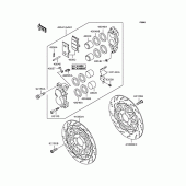 Схема вузла: Переднє гальмо для Kawasaki ZR1100 Zephyr 1100