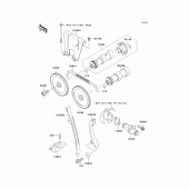 Схема вузла: Розподільний вал & Ланцюг ГРМ & Натягувач для Kawasaki KL650 KLR650