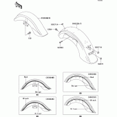 Схема вузла: Fenders(vn1500-n1h/n2h) для Kawasaki VN1500 VN1500 Classic FI
