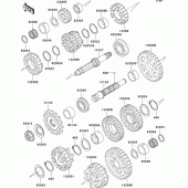 Схема вузла: Transmission(zx600-e1/e2/e3) для Kawasaki ZX600 ZZ-R600