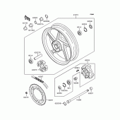 Схема вузла: Заднє колесо & Привідний ланцюг для Kawasaki ZR400 Zephyr