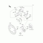 Схема вузла: Заднє гальмо для Kawasaki KLE650 Versys 650