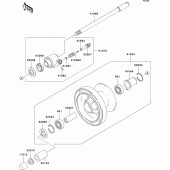 Схема вузла: Ступиця переднього колеса для Kawasaki VN800 Vulcan 800 Drifter