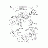 Схема вузла: Задні бічні обтічники & Захист ланцюга для Kawasaki VN900 Vulcan 900 Custom