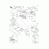 Схема вузла: Fuel tank(1/4) для Kawasaki VN1600 Vulcan 1600 Mean Streak
