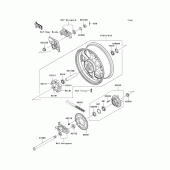 Схема узла: Заднее колесо & Приводная цепь для Kawasaki ZX1400 Ninja ZX-14