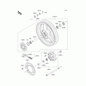 Схема узла: Заднее колесо & Приводная цепь для Kawasaki EX500 Ninja 500R