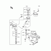 Схема вузла: Задній гальмівний циліндр Kawasaki ZR1200 ZRX1200R