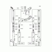 Схема вузла: Вилка передньої осі для Kawasaki ZR400 Xanthus