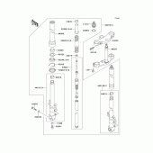 Схема вузла: Передня вилка(1/2) для Kawasaki ZX750 Ninja ZX-7