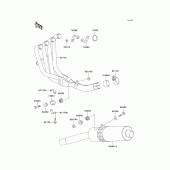 Схема вузла: Вихлопна система для Kawasaki ZX900 Ninja ZX-9R