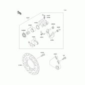 Схема узла: Задний тормоз для Kawasaki EX500 GPZ500S