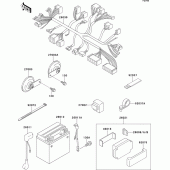 Схема узла: Электрооборудование для Kawasaki ZR1100 Zephyr 1100RS