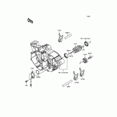 Схема вузла: Gear Change Drum/Shift Fork(s) для Kawasaki KX250/ KX252 KX250F