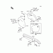 Схема вузла: Задні бічні обтічники & Захист ланцюга для Kawasaki BJ250 Estrella Custom