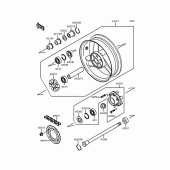Схема вузла: Заднє колесо & Привідний ланцюг для Kawasaki ZX900 GPZ900R