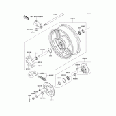 Схема узла: Заднее колесо & Приводная цепь для Kawasaki ZR750 Z750