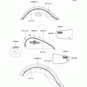 Схема вузла: Decals(boulogne/bronze)(vn1500-n3h) для Kawasaki VN1500 VN1500 Classic FI