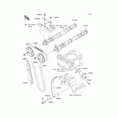 Схема узла: Распредвал & Цепь ГРМ & Натяжитель для Kawasaki ZR1200 ZRX1200 DAEG
