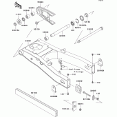 Схема узла: Задний рычаг (Маятник) для Kawasaki ZX600 ZZ-R600