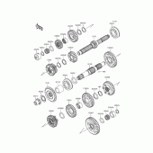 Схема узла: Трансмиссия для Kawasaki ZR1200 ZRX1200 DAEG