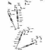 Схема вузла: Клапан для Kawasaki VN750 VN750 Twin