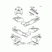 Схема узла: Наклейки (ブルー) для Kawasaki ZX400 ZXR400