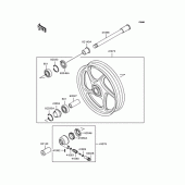 Схема узла: Ступица переднего колеса для Kawasaki ZR1100 Zephyr 1100
