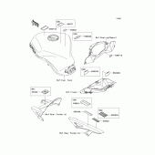 Схема вузла: Інформаційні наклейки для Kawasaki ZX1000 Z1000SX