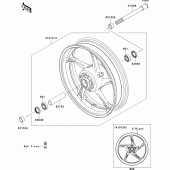 Схема узла: Ступица переднего колеса для Kawasaki ZR1000 Z1000 ABS