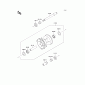 Схема узла: Ступица переднего колеса для Kawasaki KX250/ KX252 KX250