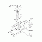 Схема узла: Подвеска/задний амортизатор для Kawasaki ZX600 Ninja ZX-6R