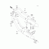 Схема вузла: Вихлопна система для Kawasaki VN800 Vulcan 800 Classic