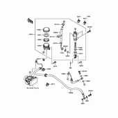 Схема вузла: Задній гальмівний циліндр Kawasaki EX400 Ninja 400R ABS