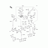 Схема вузла: Передній гальмівний циліндр Kawasaki ZR750 ZR-7