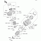 Схема вузла: Циліндр & Поршень для Kawasaki VN1500 VN1500 Drifter